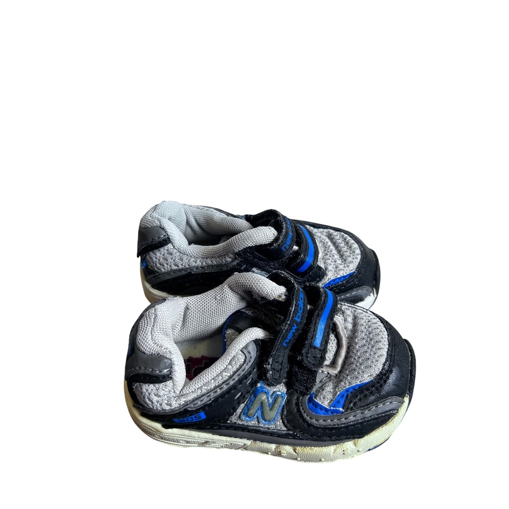 New Balance 505 Sneakers Size 4 Grey Blue Hook & Loop Toddler Kids